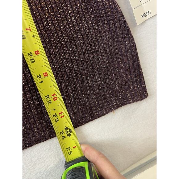 NEW Studio Works Short Sleeve Plum Gold Sweater Size‎ Small Preppy - Picture 6 of 6